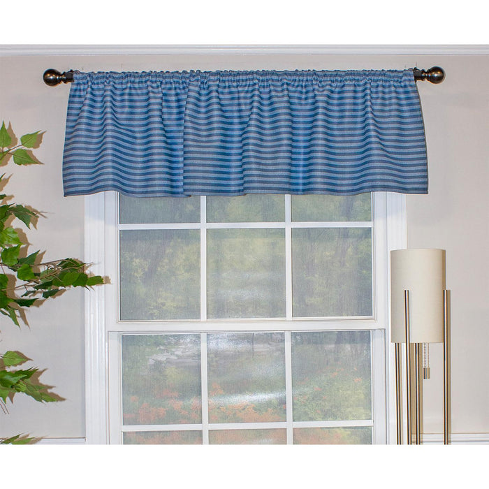 RLF Home Serpentine Tailored 100% Cotton with Fully Lined 3" Rod Pocket Valnance for Windows 50" x 14" Sky