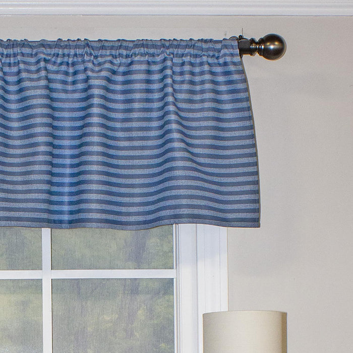 RLF Home Serpentine Tailored 100% Cotton with Fully Lined 3" Rod Pocket Valnance for Windows 50" x 14" Sky
