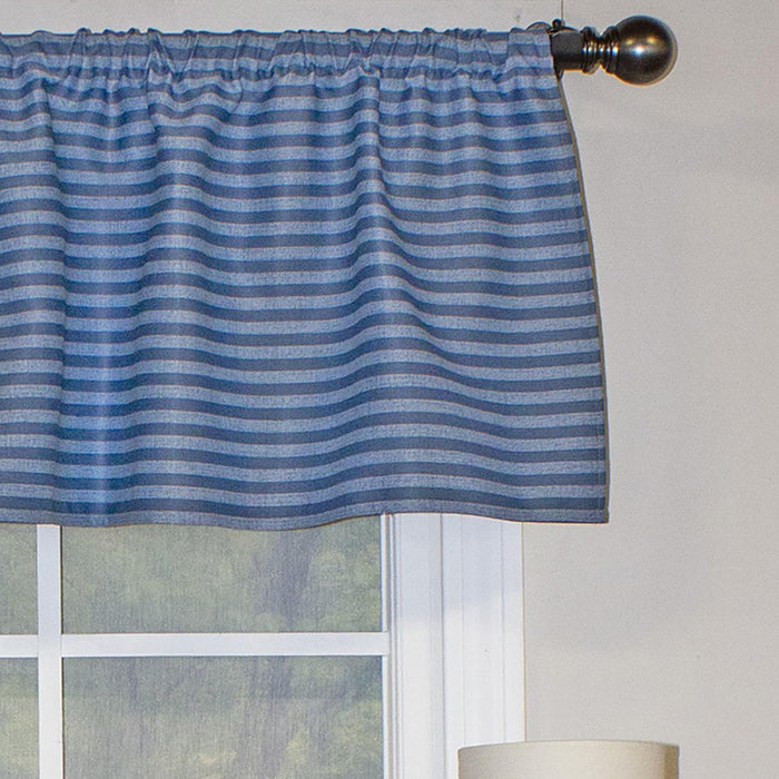RLF Home Serpentine Tailored 100% Cotton with Fully Lined 3" Rod Pocket Valnance for Windows 50" x 14" Sky