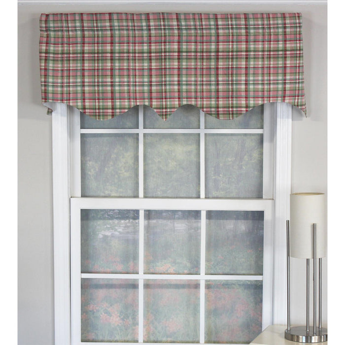 RLF Home Plaided Regal 100% Cotton with Fully Lined 3" Rod Pocket Valnance for Windows 50" x 17"