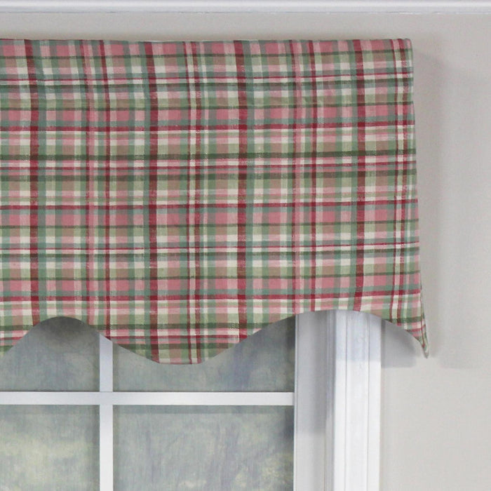RLF Home Plaided Regal 100% Cotton with Fully Lined 3" Rod Pocket Valnance for Windows 50" x 17"