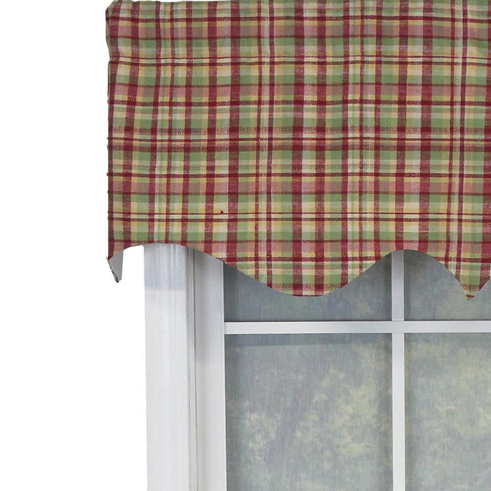 RLF Home Plaided Regal 100% Cotton with Fully Lined 3" Rod Pocket Valnance for Windows 50" x 17"