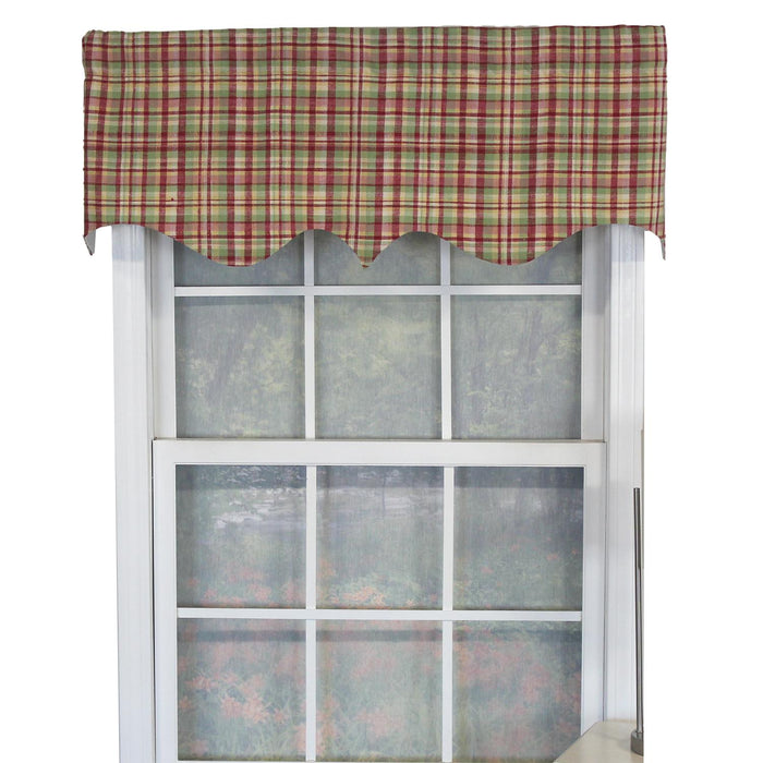 RLF Home Plaided Regal 100% Cotton with Fully Lined 3" Rod Pocket Valnance for Windows 50" x 17"
