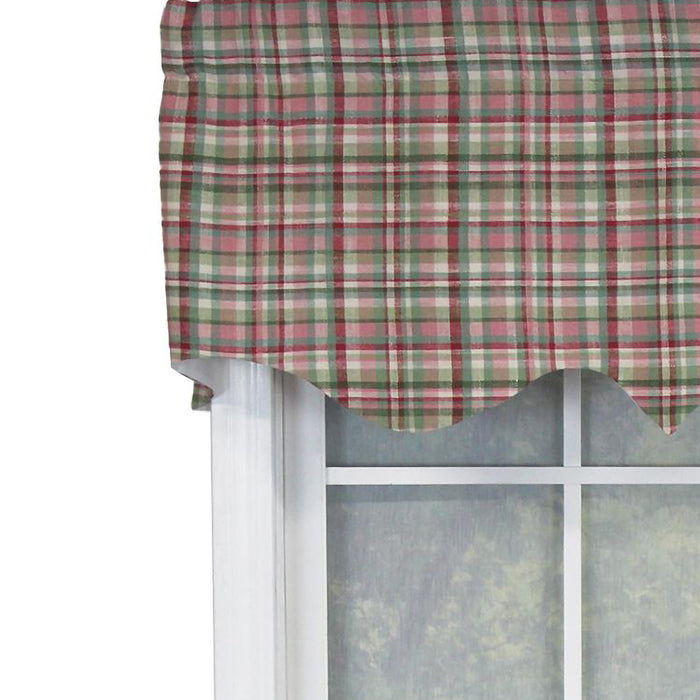 RLF Home Plaided Regal 100% Cotton with Fully Lined 3" Rod Pocket Valnance for Windows 50" x 17"