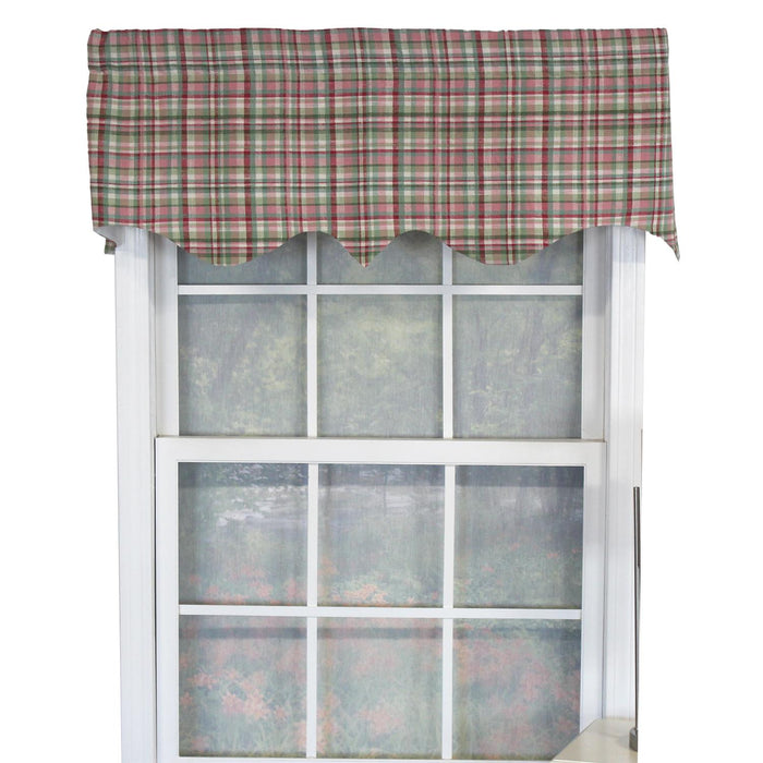 RLF Home Plaided Regal 100% Cotton with Fully Lined 3" Rod Pocket Valnance for Windows 50" x 17"