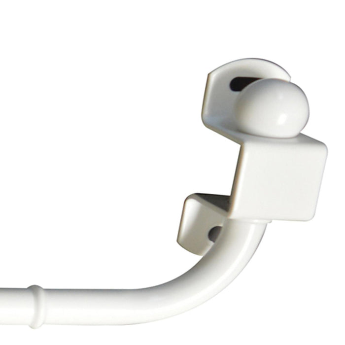Versailles' Ball Swing Arm Curtain Rod 14" - 24" Pair White