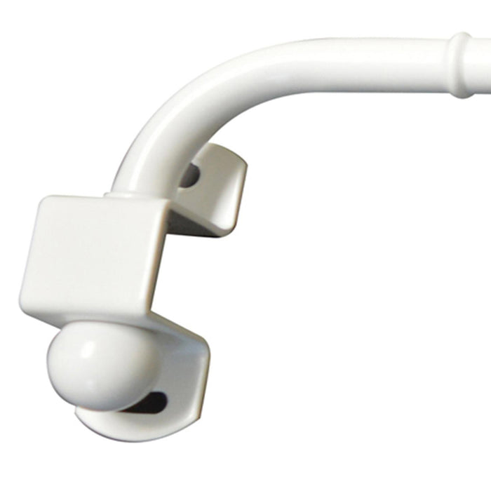 Versailles' Ball Swing Arm Curtain Rod 14" - 24" Pair White