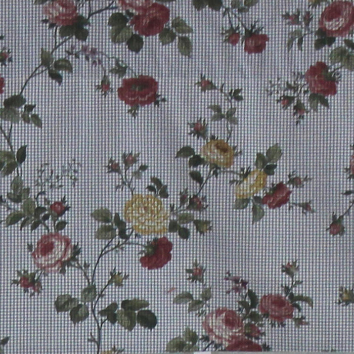 RLF Home Flower Grid Tailored 100% Cotton with Fully Lined 3" Rod Pocket Valnance for Windows 50" x 14" Chetwode