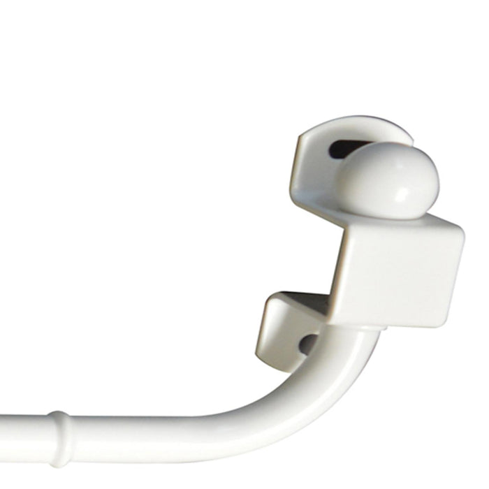 Versailles' Ball Swing Arm Curtain Rod 24" - 38" Pair White