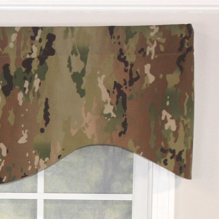RLF Home Cloak Cornice 100% Cotton with Fully Lined 3" Rod Pocket Valnance for Windows 50" x 17" Green