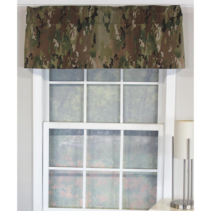 RLF Home Cloak Tailored 100% Cotton with Fully Lined 3" Rod Pocket Valnance for Windows 50" x 14" Green