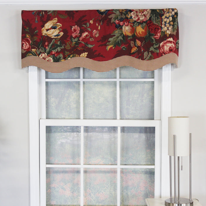 Queensland Style Gloriette 3" Rod Pocket Valance 50" x 16" Crimson by RLF Home