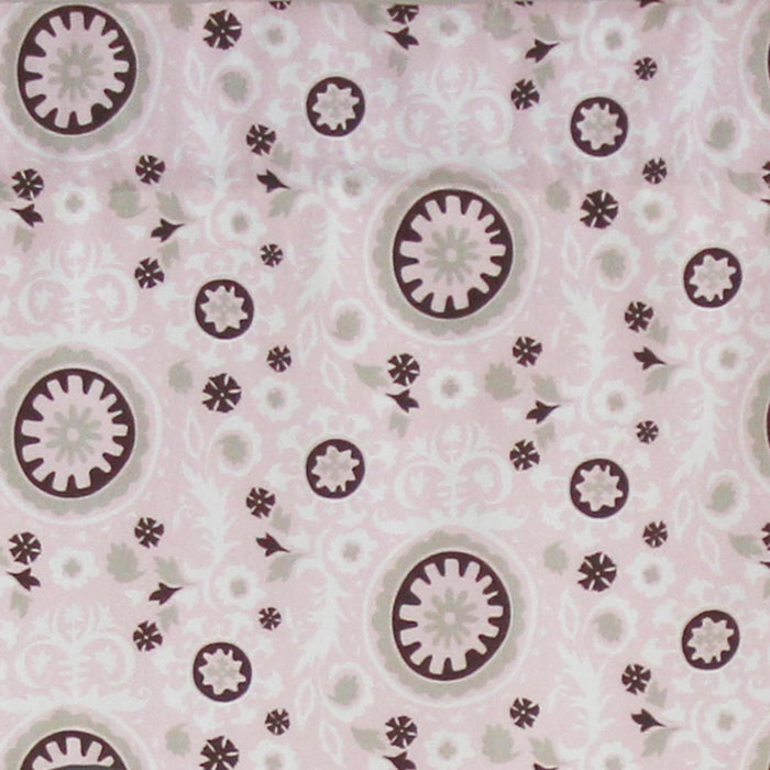 RLF Home Pin Wheel Provance 100% Cotton with Fully Lined 3" Rod Pocket Valnance for Windows 50" x 15" Pink