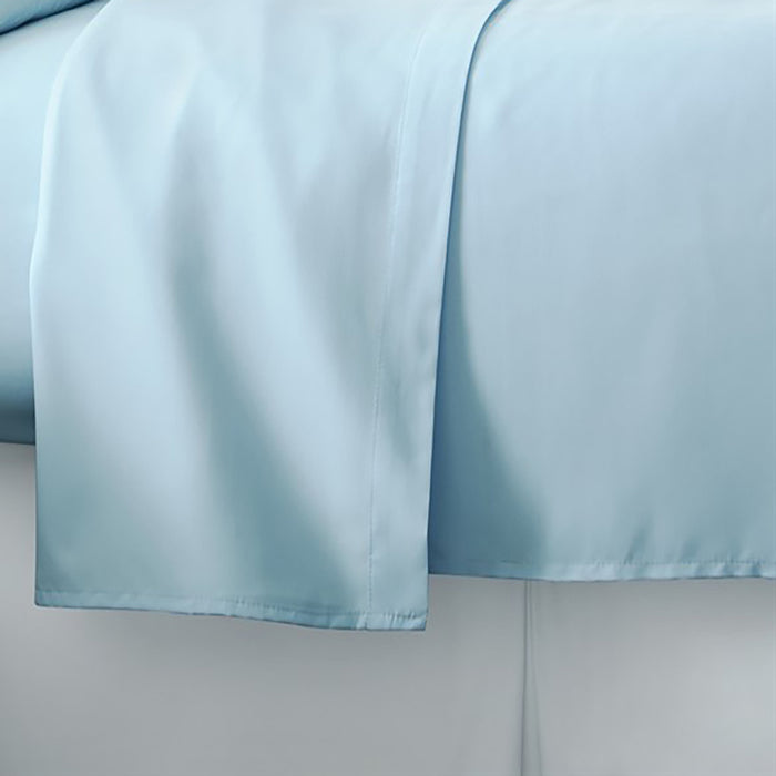 Plazatex Luxurious Ultra Soft 100% Cotton Moisture Wicking Solid Color Sheet Set Blue