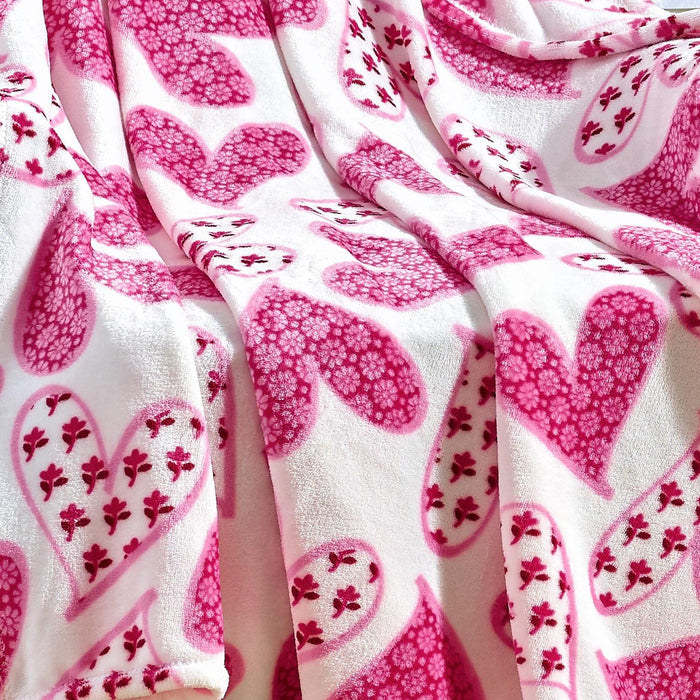 Plazatex Scarlett All Season Micro Plush Decorative Valentine Throw Blanket 50" X 60" Pink