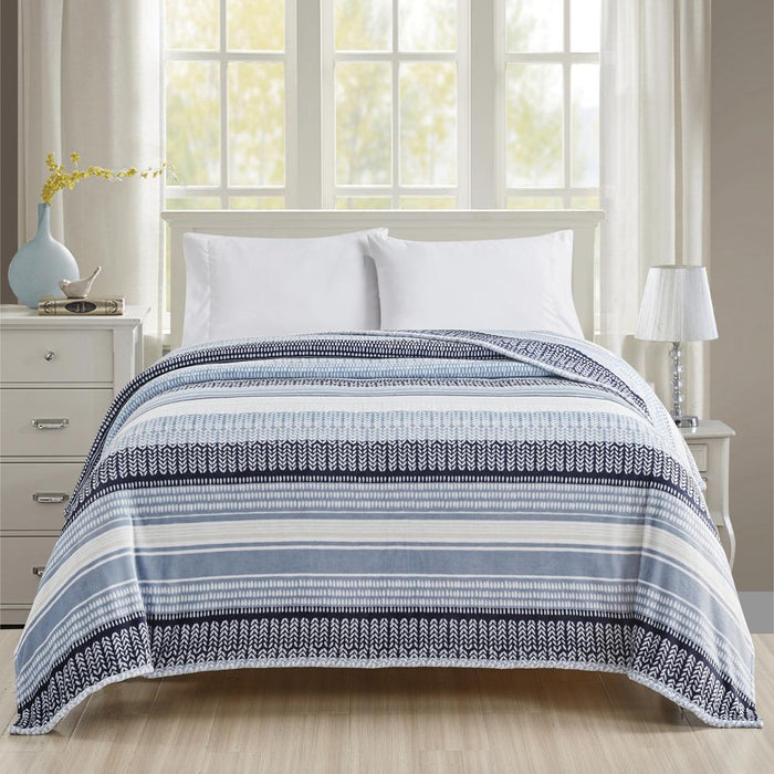 Plazatex Anissa Printed Luxurious Ultra Soft Lightweight Bed Blanket Multicolor