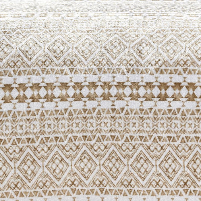 Plazatex Tala Printed Luxurious Ultra Soft Lightweight Bed Blanket Beige
