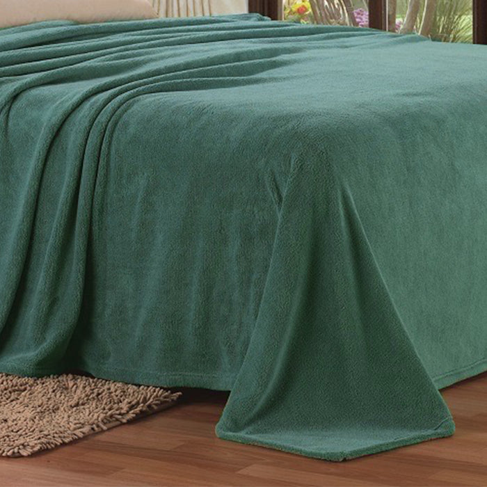 Plazatex Micro Plush Solid Parteen Soft Comfortable and Lightweight All Seasons Blanket Twin Green