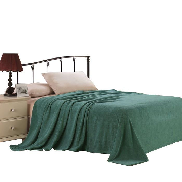 Plazatex Micro Plush Solid Parteen Soft Comfortable and Lightweight All Seasons Blanket Twin Green