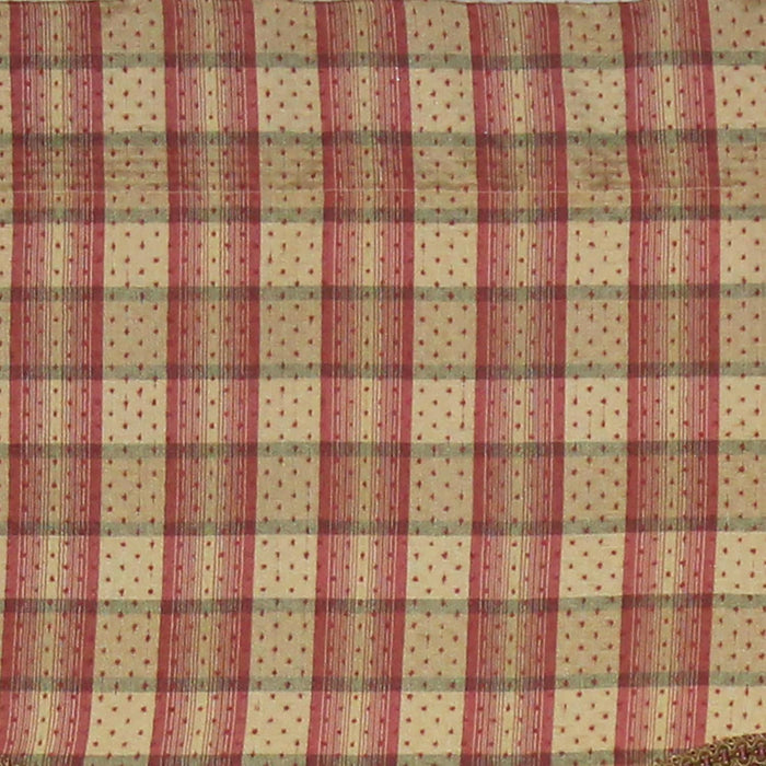 RLF Home Bazaar Plaid Trimmed Provance 100% Cotton with Fully Lined 3" Rod Pocket Valnance for Windows 50" x 15" Cornflower