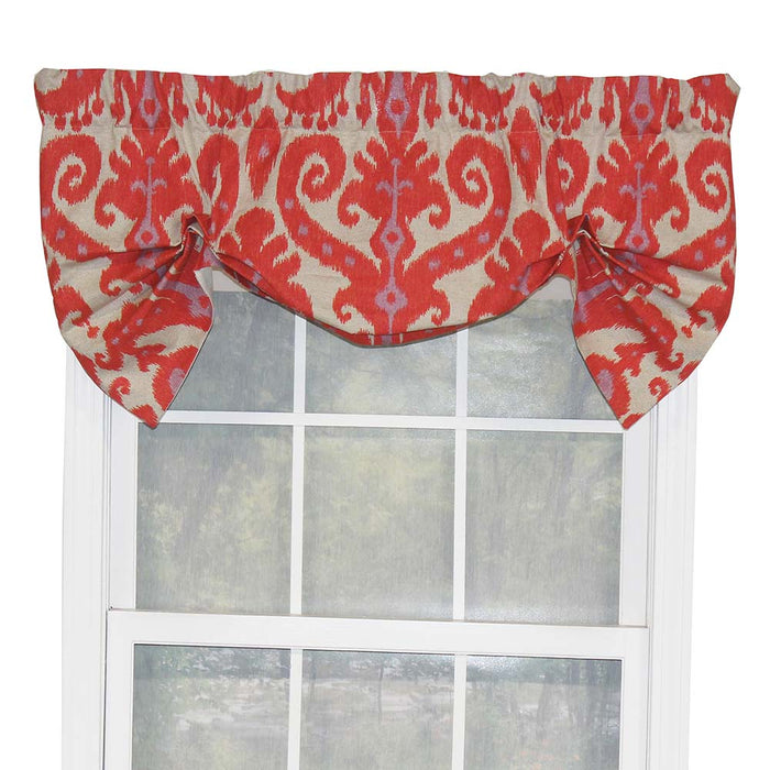 RLF Home Vibrant Colors in Southwest Designs Butterfly Stylish Windows Valance 3" Rod Pocket 50" x 16" Hibiscus Orange
