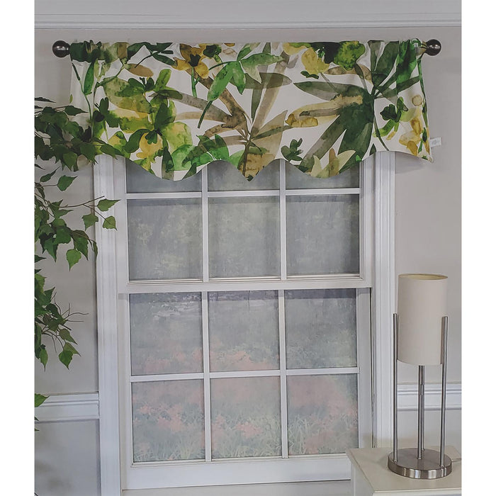 RLF Home Jungla Regal 100% Cotton with Fully Lined 3" Rod Pocket Valnance for Windows 50" x 17" Forest