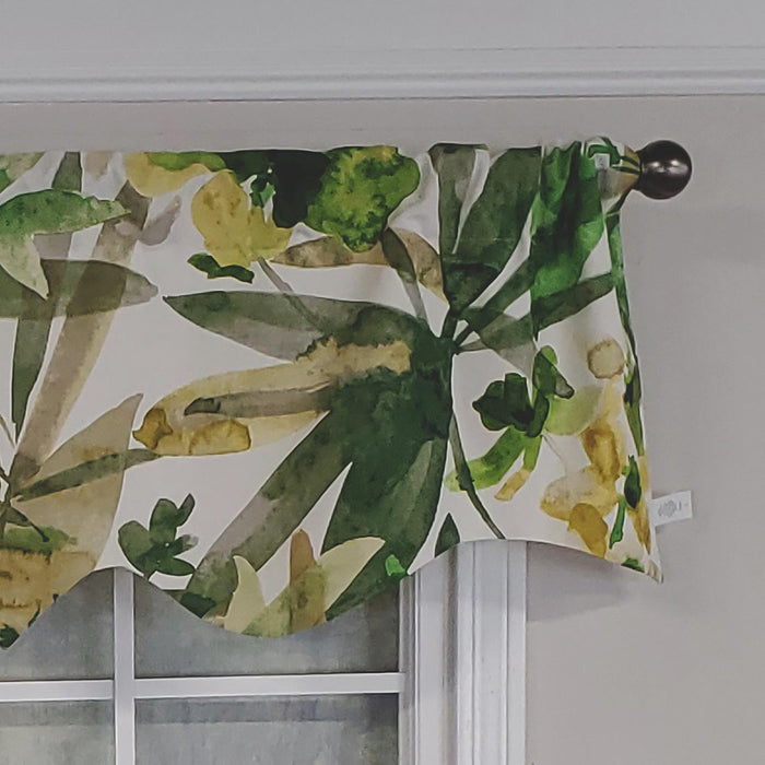 RLF Home Jungla Regal 100% Cotton with Fully Lined 3" Rod Pocket Valnance for Windows 50" x 17" Forest