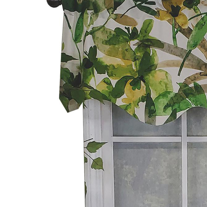RLF Home Jungla Regal 100% Cotton with Fully Lined 3" Rod Pocket Valnance for Windows 50" x 17" Forest
