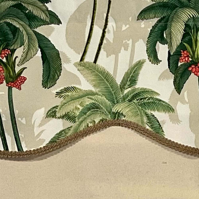 RLF Home Shadow Gimp Trim Detail Printed Palm Glory High Quality Valance 3" Rod Pocket 50" x 16" Aloe Green