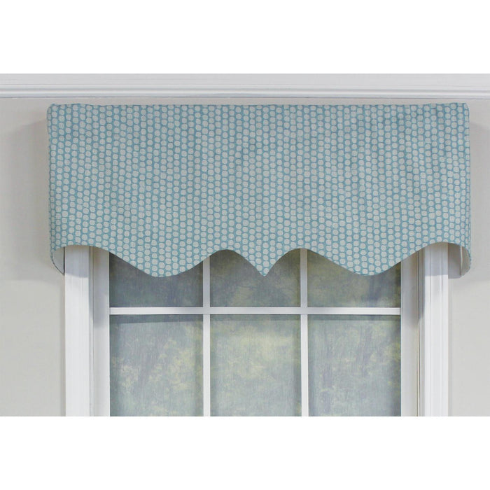 RLF Home Circles Regal 100% Cotton with Fully Lined 3" Rod Pocket Valnance for Windows 50" x 17" Spa