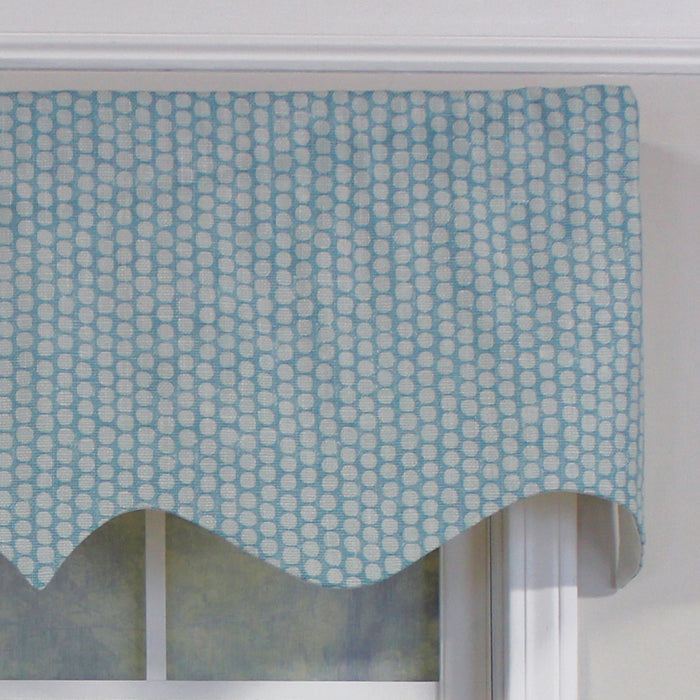 RLF Home Circles Regal 100% Cotton with Fully Lined 3" Rod Pocket Valnance for Windows 50" x 17" Spa