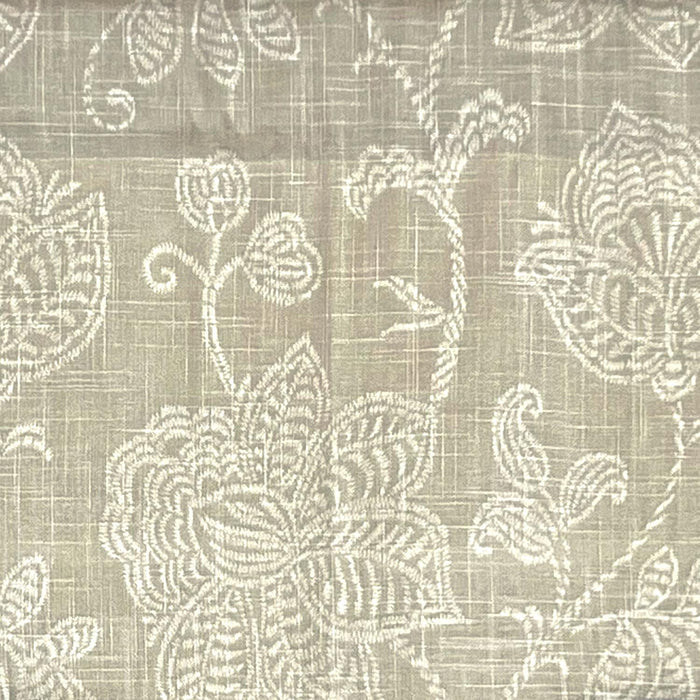 RLF Home Cross Stitch Ruffled Provance  100% Cotton with Fully Lined 3" Rod Pocket Valnance for Windows 50" x 15" Taupe