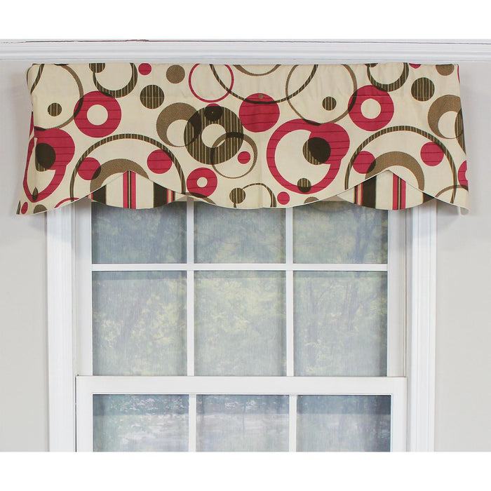 RLF Home Spheres Petticoat 100% Cotton with Fully Lined 3" Rod Pocket Valnance for Windows 50" x 15" Multi