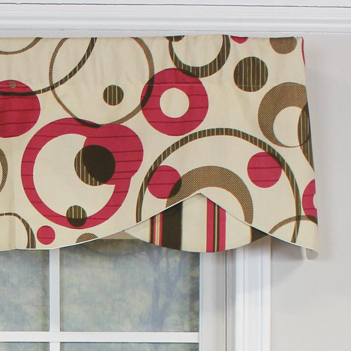 RLF Home Spheres Petticoat 100% Cotton with Fully Lined 3" Rod Pocket Valnance for Windows 50" x 15" Multi