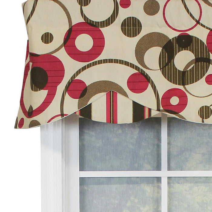 RLF Home Spheres Petticoat 100% Cotton with Fully Lined 3" Rod Pocket Valnance for Windows 50" x 15" Multi