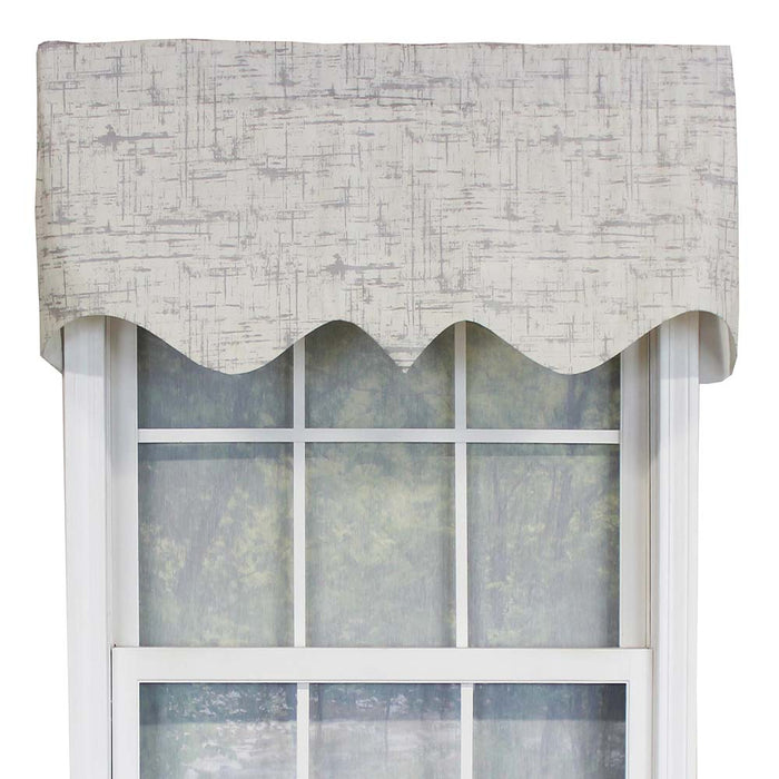 RLF Home Frizzia Regal Valance High Quality Window Treatment 3" Rod Pocket 50" x 17" Gray/Off-white