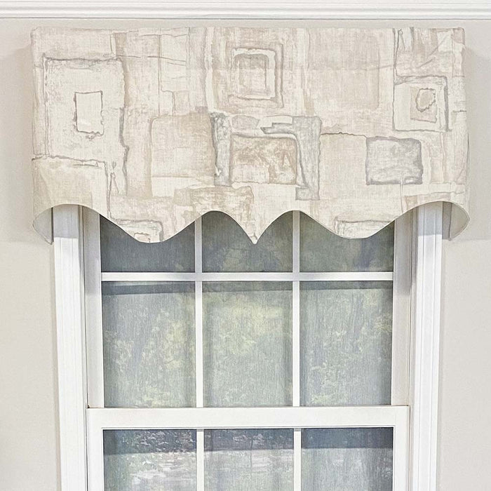 RLF Home Mosaic Regal Stylish Valance High Quality Window Treatment 3" Rod Pocket 50" x 17" Natural