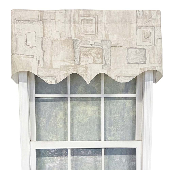 RLF Home Mosaic Regal Stylish Valance High Quality Window Treatment 3" Rod Pocket 50" x 17" Natural