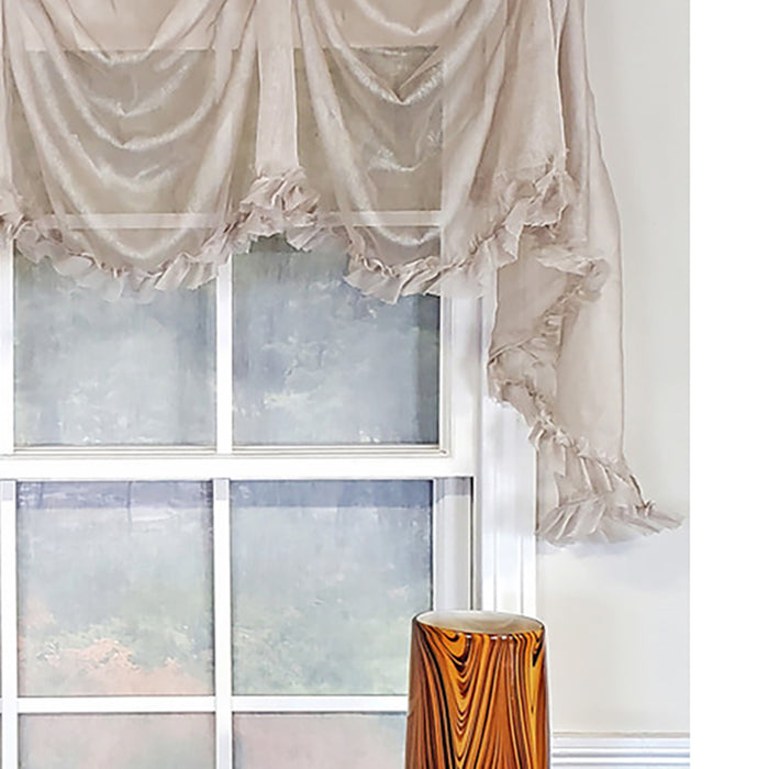 RLF Home Luxurious Modern Design Classic Sheers Victory Swag 3-Scoop Window Valance 50" x 25"