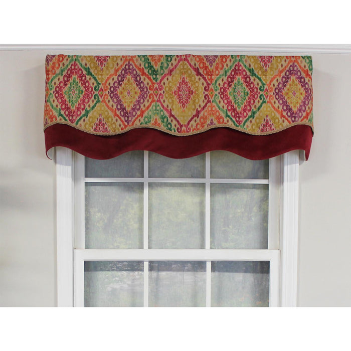 RLF Home Icicles Trimmed Glory 100% Cotton with Fully Lined 3" Rod Pocket Valnance for Windows 50" x 16" Multi
