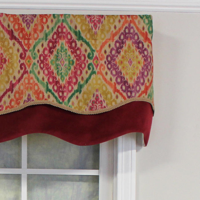RLF Home Icicles Trimmed Glory 100% Cotton with Fully Lined 3" Rod Pocket Valnance for Windows 50" x 16" Multi