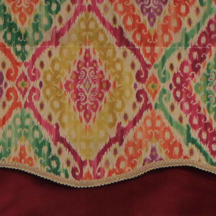 RLF Home Icicles Trimmed Glory 100% Cotton with Fully Lined 3" Rod Pocket Valnance for Windows 50" x 16" Multi