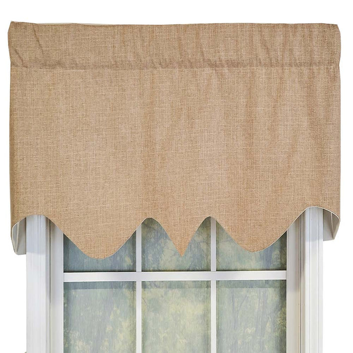 RLF Home Essential Solid Color Fabric Printed R-Crosby Regal Window Treatment Valance 3" Rod Pocket 50" x 17" Wheat