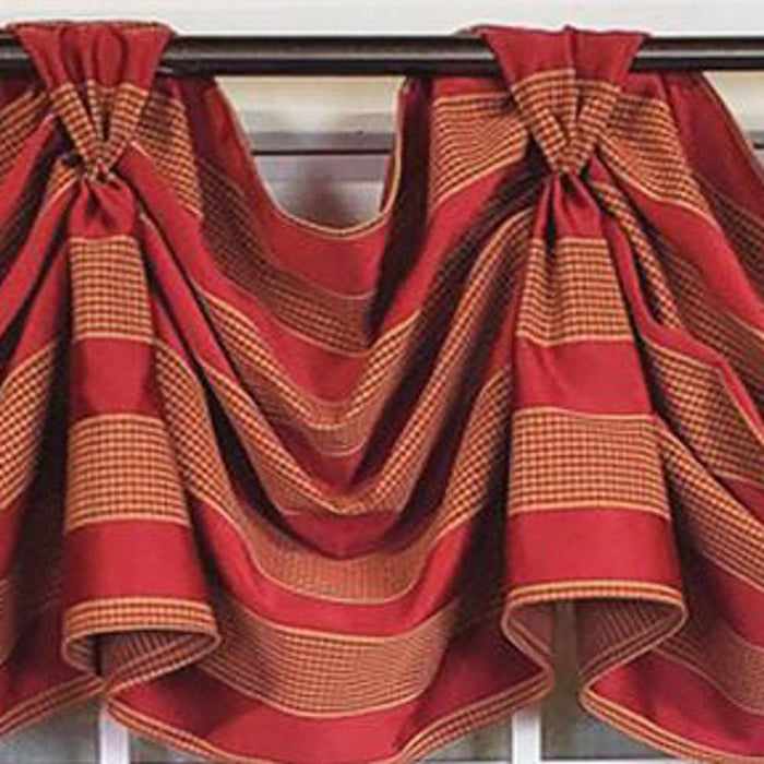 RLF Home Luxurious Modern Design Ribbon Stripe Victory Swag 3-Scoop Window Valance 50" x 25"