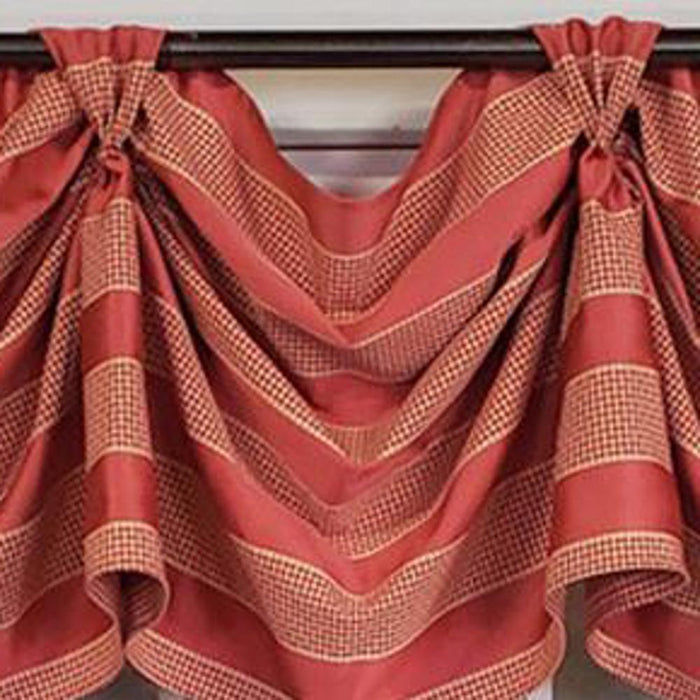RLF Home Luxurious Modern Design Ribbon Stripe Victory Swag 3-Scoop Window Valance 50" x 25"