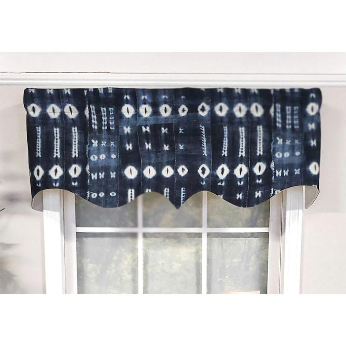 RLF Home Modern Design Classic Pulsar Regal Style Window Valance 50" x 17" Indigo