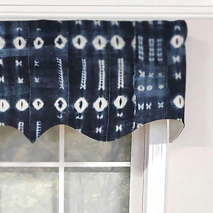 RLF Home Modern Design Classic Pulsar Regal Style Window Valance 50" x 17" Indigo
