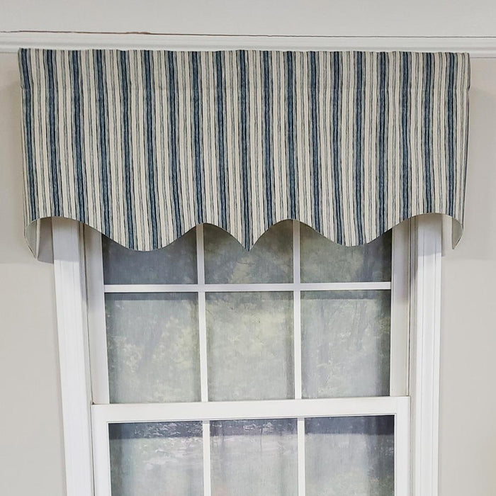 RLF Home Luxurious Modern Design Classic Brunswick Stripe Regal Style Window Valance 50" x 17"