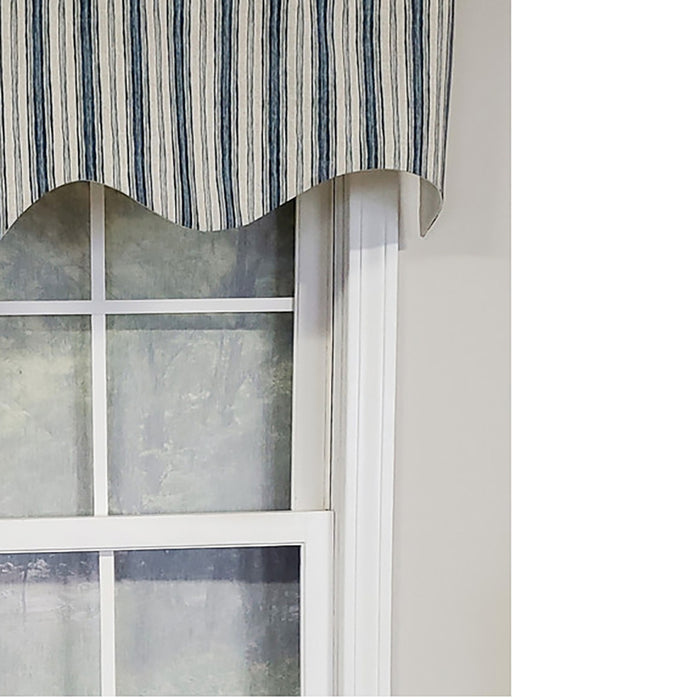 RLF Home Luxurious Modern Design Classic Brunswick Stripe Regal Style Window Valance 50" x 17"