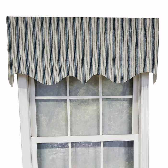 RLF Home Luxurious Modern Design Classic Brunswick Stripe Regal Style Window Valance 50" x 17"